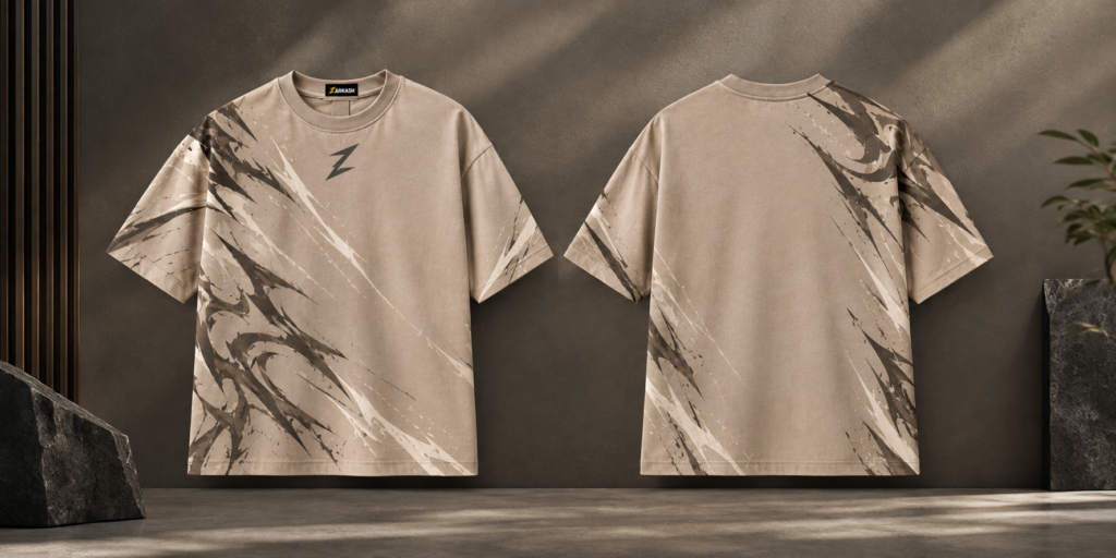 Home taupe abstract camo t shirt showcase