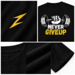 Zarkash Never Give Up Oversized T-Shirt – Black & Yellow 3