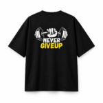 Zarkash Never Give Up Oversized T-Shirt – Black & Yellow 2