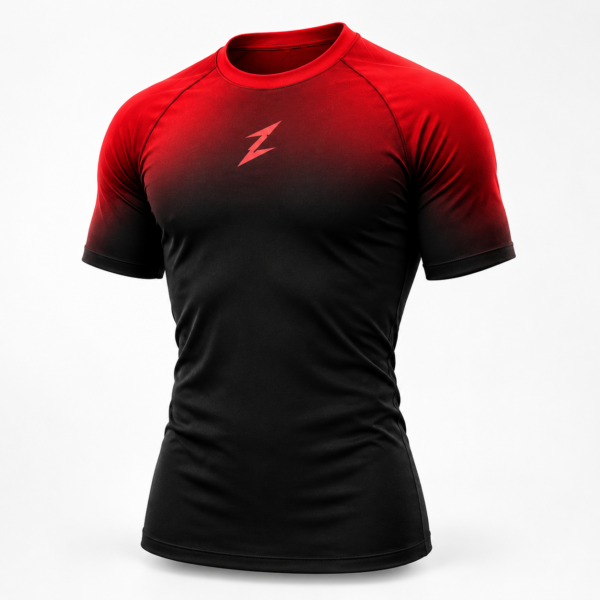 red to black gradient athletic t shirt