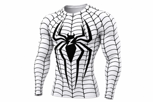 white spiderweb compression shirt