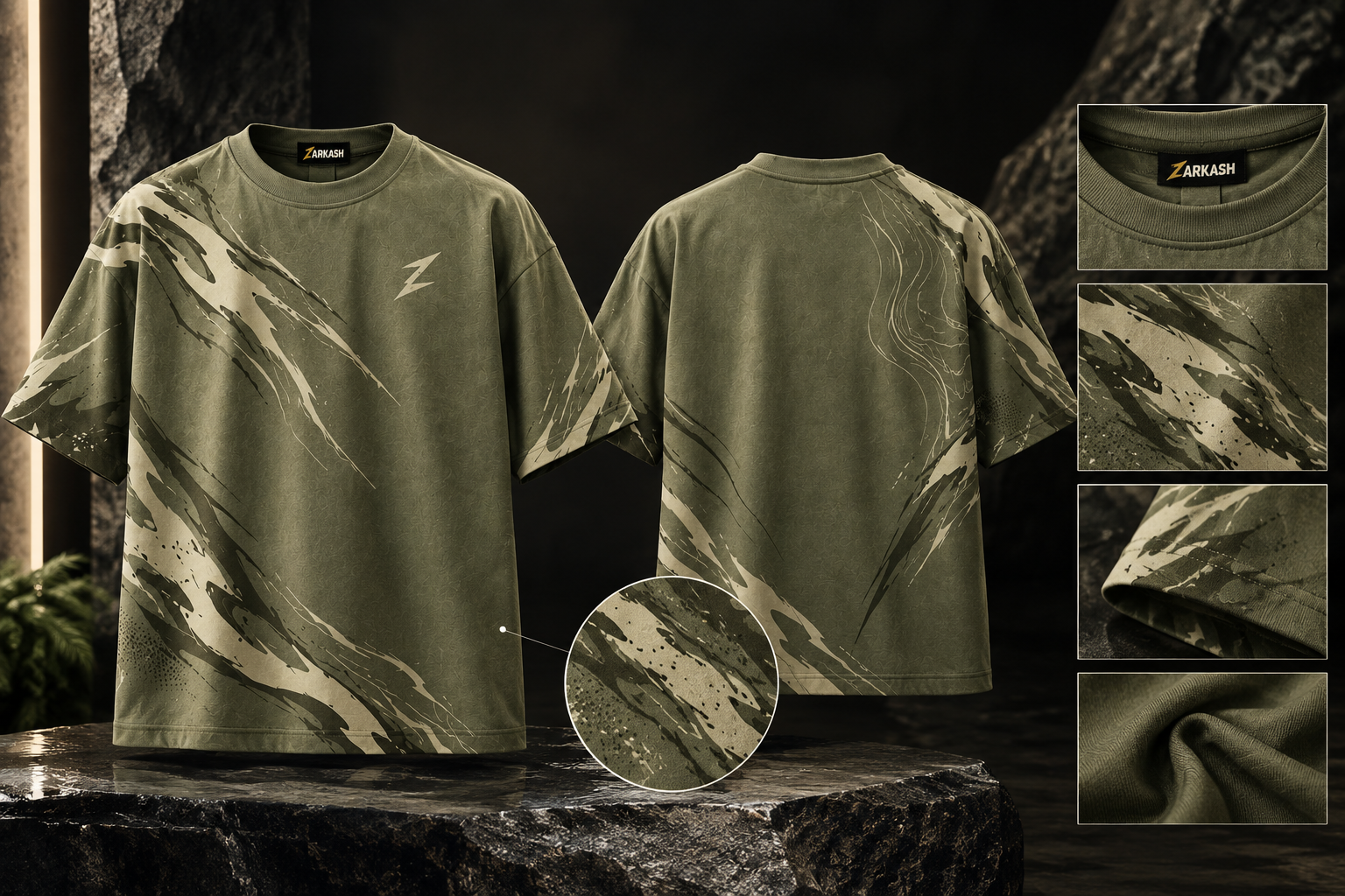 Home zarkash olive camo t shirt lookbook
